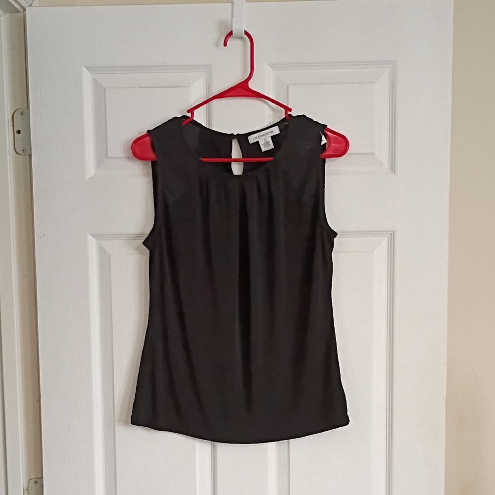 Liz Claiborne Black Sleeveless Blouse